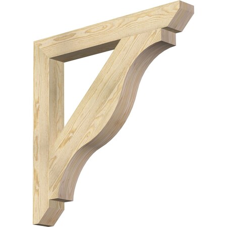 Ekena Millwork Funston Slat Rough Sawn Bracket, Douglas Fir, 4"W x 34"D x 34"H BKT04X34X34FST06RDF